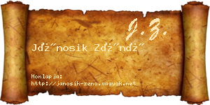Jánosik Zénó névjegykártya